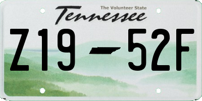 TN license plate Z1952F