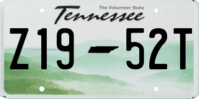 TN license plate Z1952T