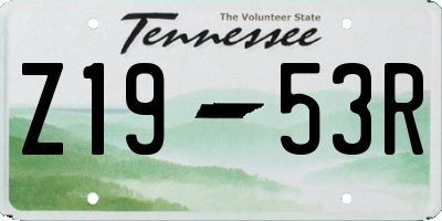 TN license plate Z1953R