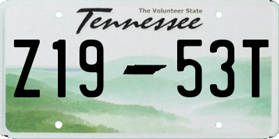 TN license plate Z1953T