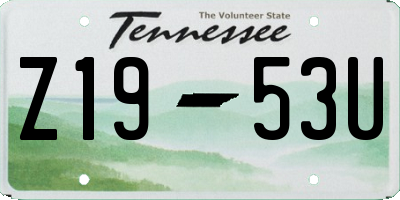 TN license plate Z1953U