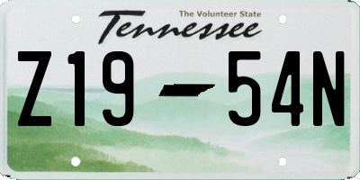 TN license plate Z1954N