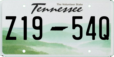 TN license plate Z1954Q