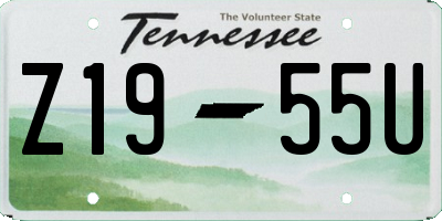 TN license plate Z1955U