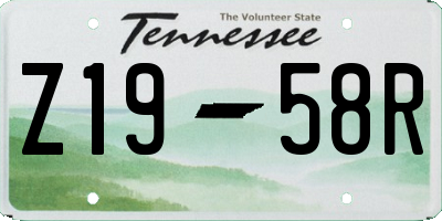 TN license plate Z1958R