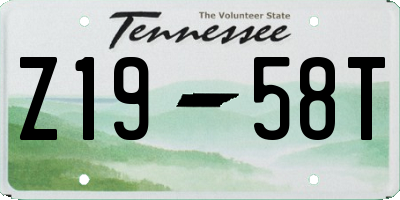 TN license plate Z1958T