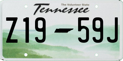 TN license plate Z1959J