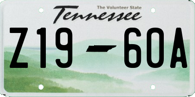 TN license plate Z1960A