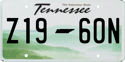 TN license plate Z1960N