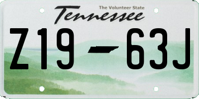 TN license plate Z1963J