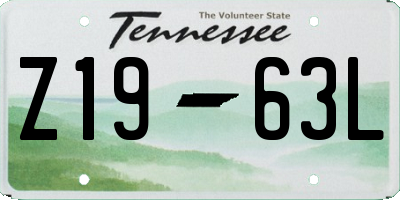 TN license plate Z1963L