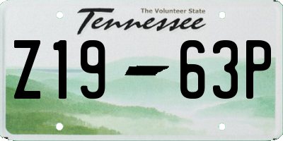 TN license plate Z1963P
