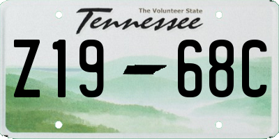 TN license plate Z1968C