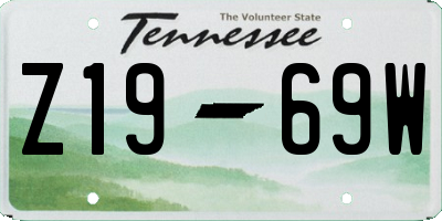TN license plate Z1969W