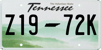 TN license plate Z1972K