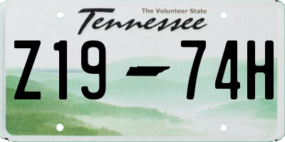 TN license plate Z1974H