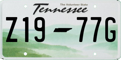 TN license plate Z1977G