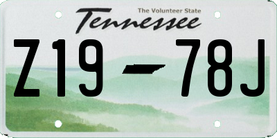 TN license plate Z1978J