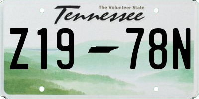 TN license plate Z1978N