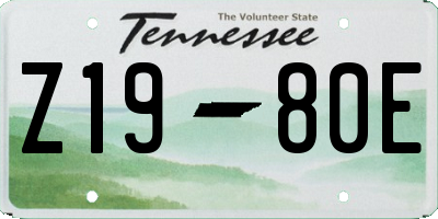TN license plate Z1980E