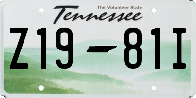 TN license plate Z1981I