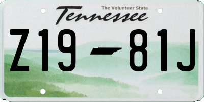 TN license plate Z1981J