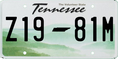 TN license plate Z1981M
