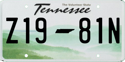 TN license plate Z1981N