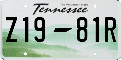 TN license plate Z1981R