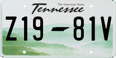 TN license plate Z1981V