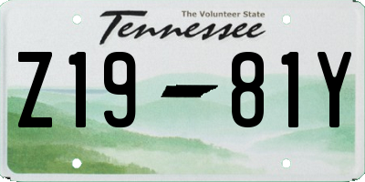 TN license plate Z1981Y