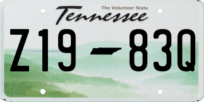 TN license plate Z1983Q