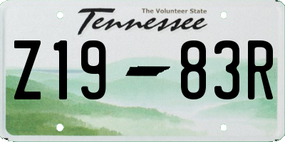 TN license plate Z1983R