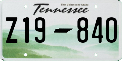 TN license plate Z1984O