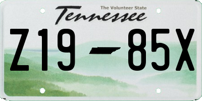 TN license plate Z1985X