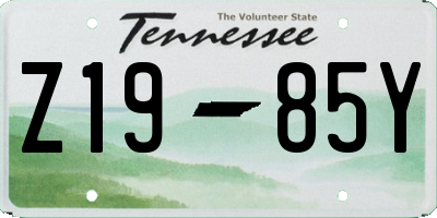 TN license plate Z1985Y