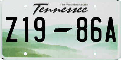 TN license plate Z1986A