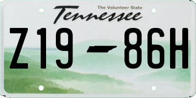 TN license plate Z1986H