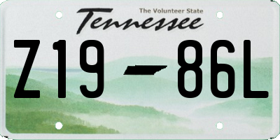 TN license plate Z1986L