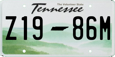 TN license plate Z1986M