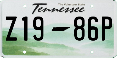 TN license plate Z1986P