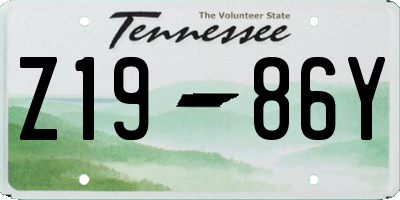 TN license plate Z1986Y