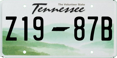 TN license plate Z1987B