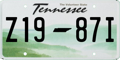 TN license plate Z1987I