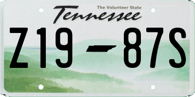 TN license plate Z1987S