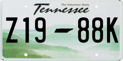 TN license plate Z1988K