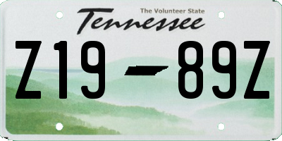 TN license plate Z1989Z