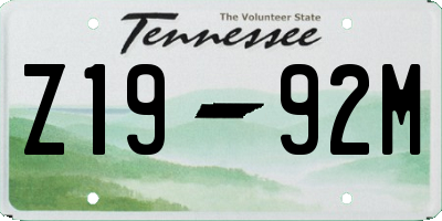 TN license plate Z1992M