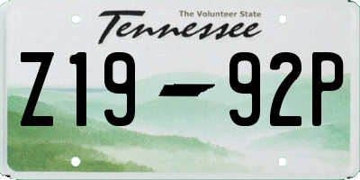 TN license plate Z1992P