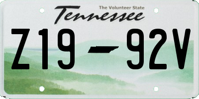 TN license plate Z1992V